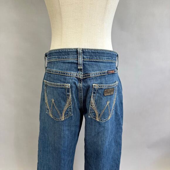 Vintage Y2k Wrangler Q-Baby Mid Rise Western Denim Jeans Size 7/8X34 Medium Wash - Picture 8 of 15